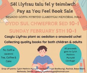 Cylch Meithrin pay as you feel book sale